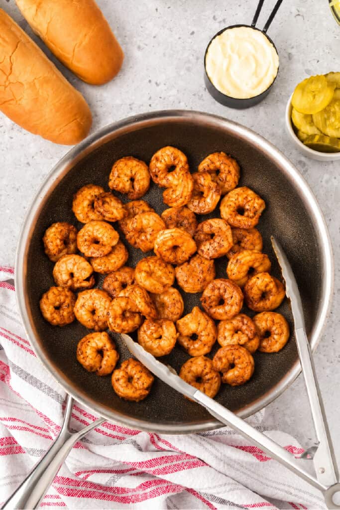 Pan-seared shrimp cooked with smoky barbecue seasoning