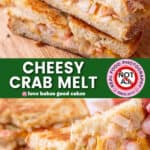 cheesy crab melt pin collage