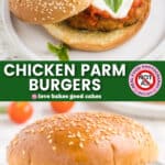 chicken parm burgers pin collage