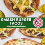 smash burger tacos pin collage