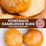 homemade hamburger buns pin collage