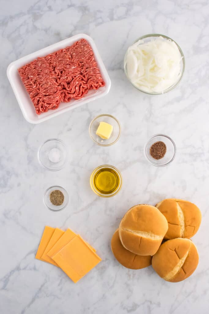 Ingredients needed to make an Oklahoma Onion Burger recipe