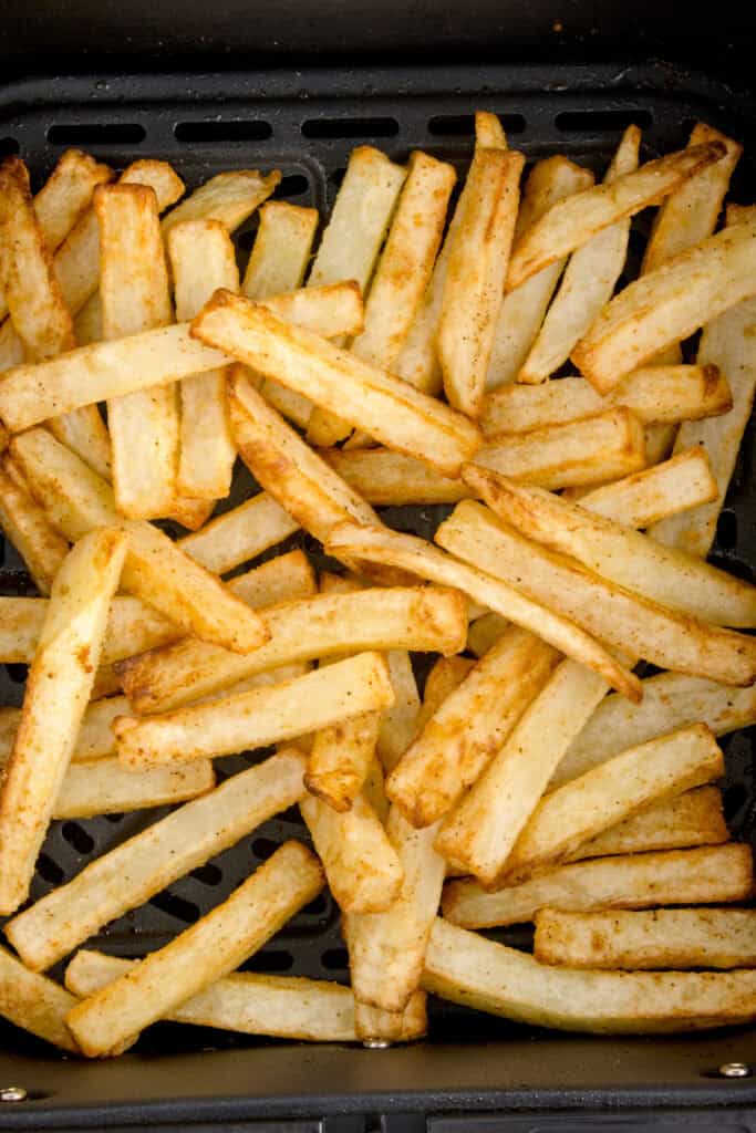 Golden Air Fryer French Fries cooked until crisp around the edges