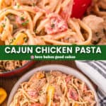 cajun chicken pasta pin collage 1