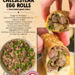 philly cheesesteak egg rolls facebook collage