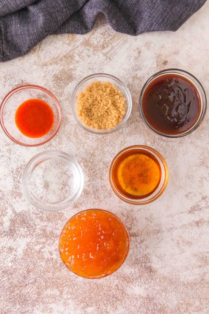 Ingredients for the sweet and spicy Smoked Cowboy Meatloaf glaze