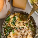one pot sausage tortellini pin collage 2