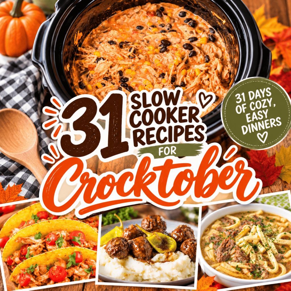 Crocktober: 31 Days of Slow Cooker Favorites square collage