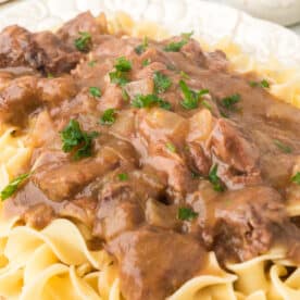 Slow Cooker Sauerbraten Beef in Gingersnap Gravy