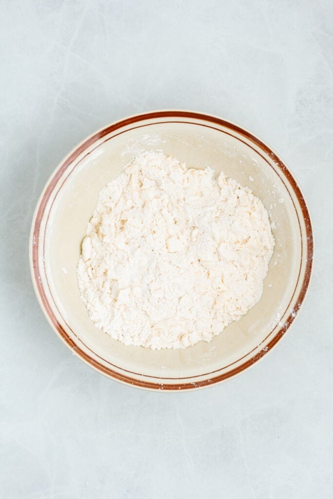 Flour and butter mixture with small pieces of butter throughout for flaky biscuits.