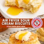 air fryer sour cream biscuits pin collage 1