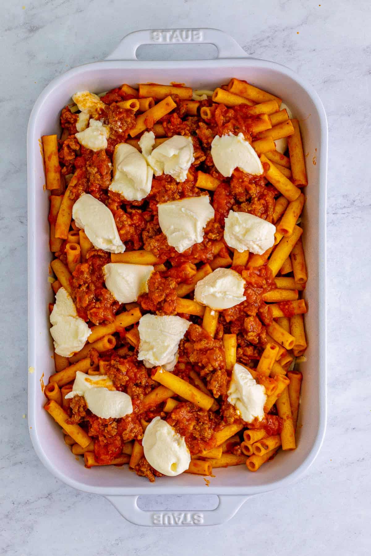 Baked ziti preparation step 13