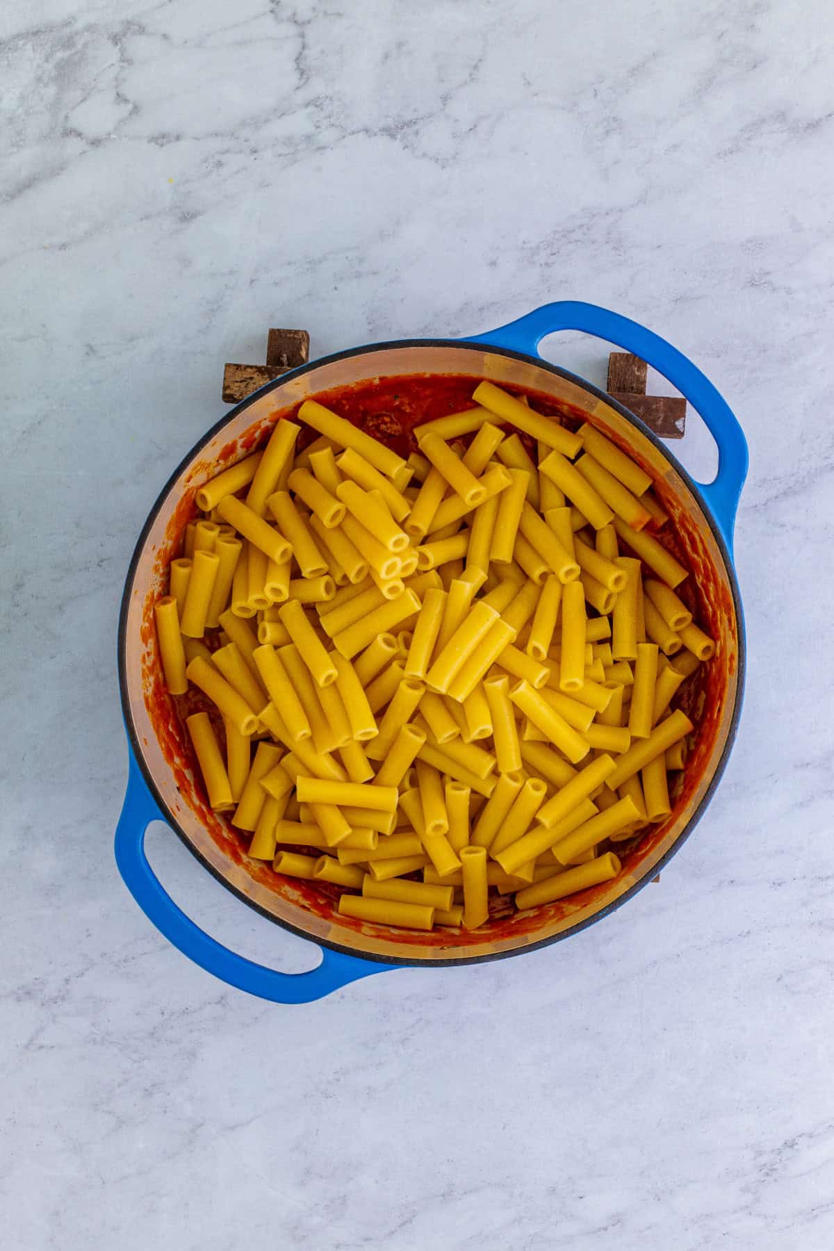 Baked ziti preparation step 6
