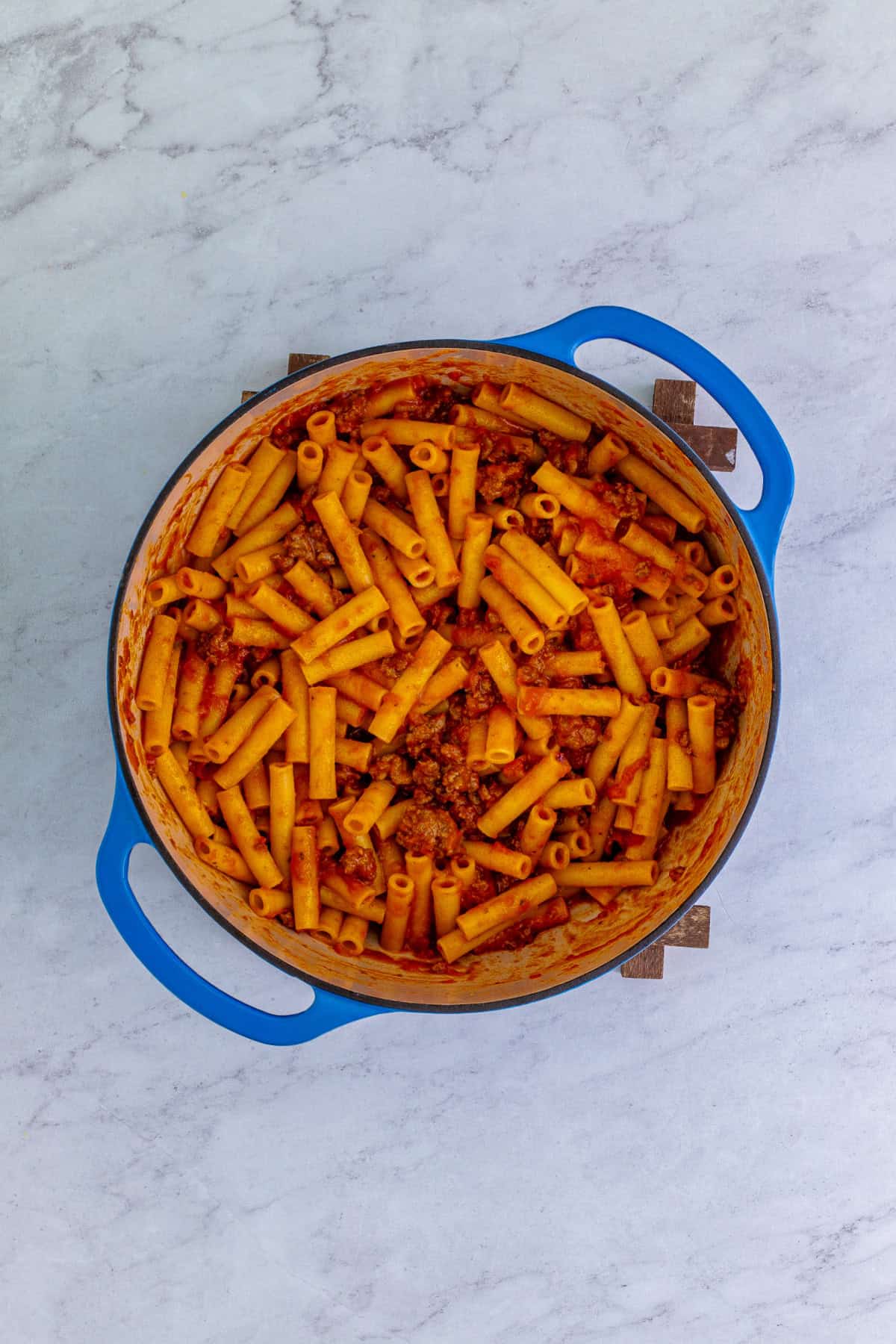 Baked ziti preparation step 7
