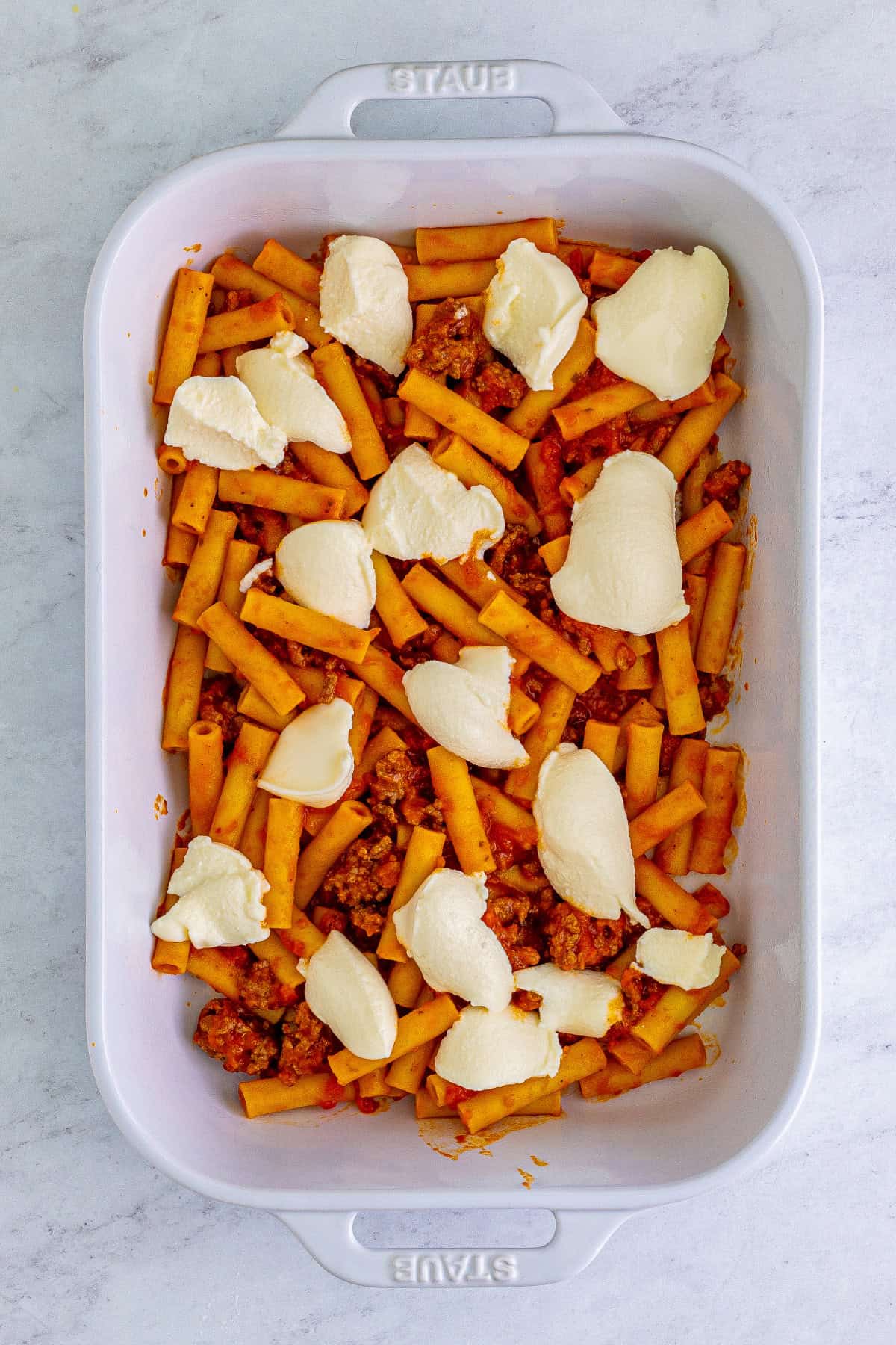 Baked ziti preparation step 9