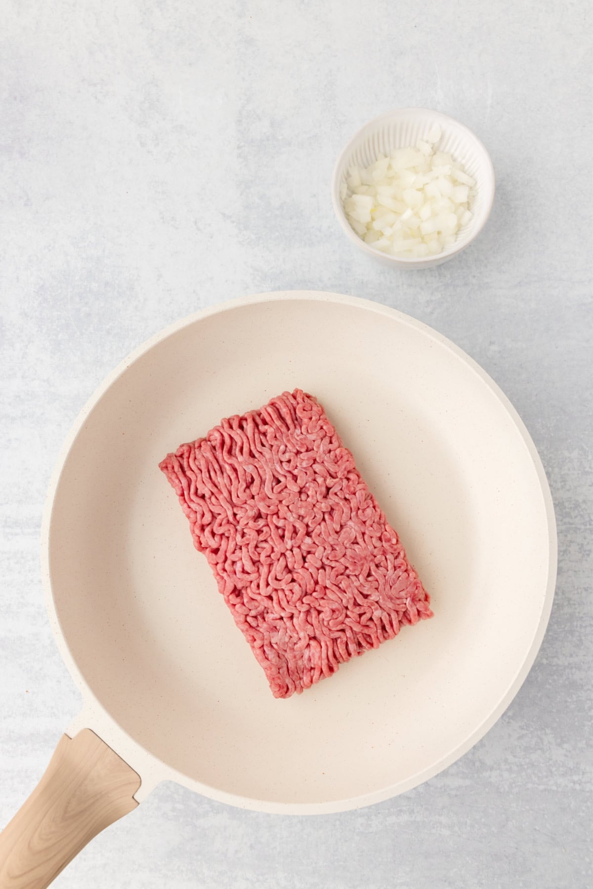 Hamburger Dip preparation, step 1.