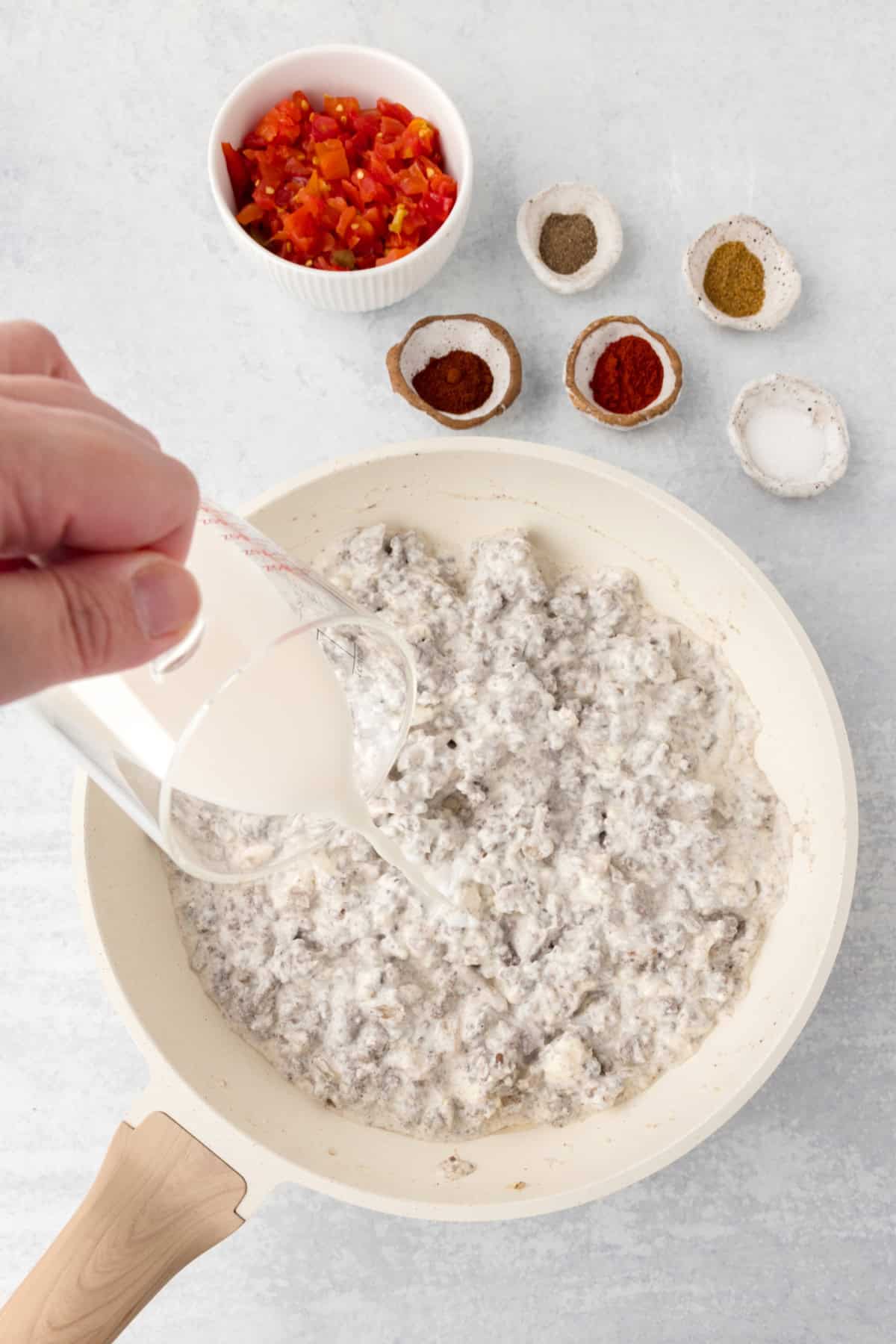 Hamburger Dip preparation, step 8.