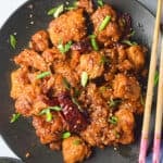 Bowl of homemade General Tso chicken