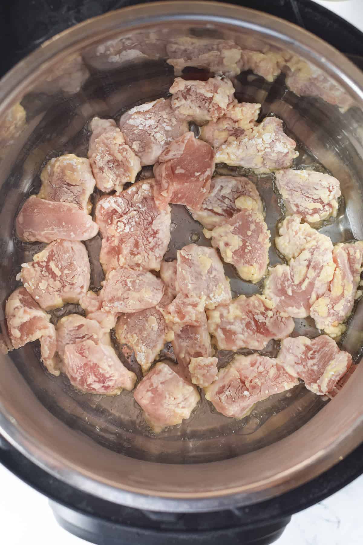 Step 3 of preparing Instant Pot General Tso chicken