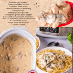 Slow cooker chicken stroganoff social collage