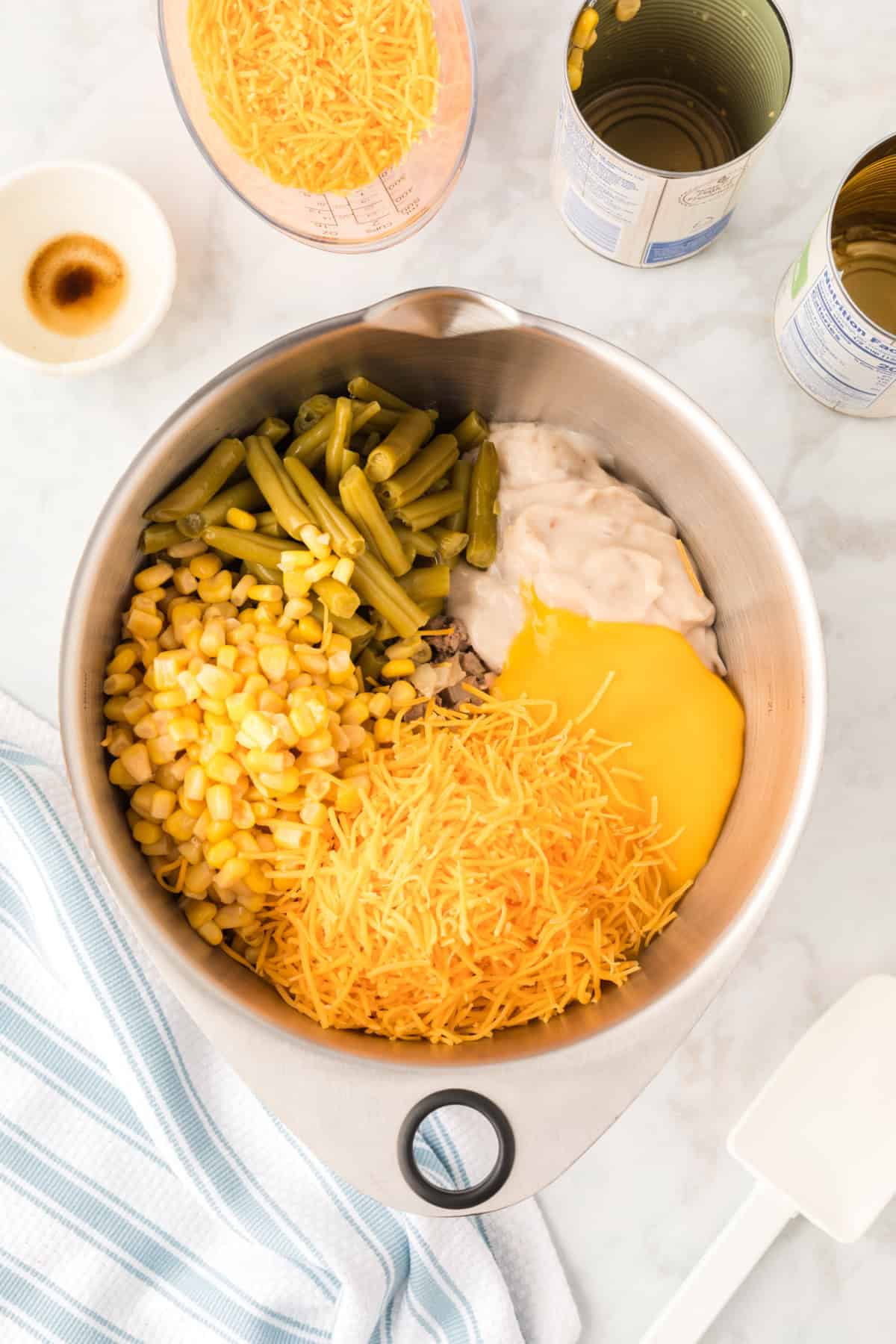 Step 4 in preparing Tater Tot Casserole