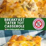 Breakfast Tater Tot Casserole Pinterest graphic.