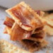 closeup of bacon crackers stacked