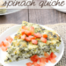 Crustless Spinach Quiche on a white plate with fresh tomatoes.